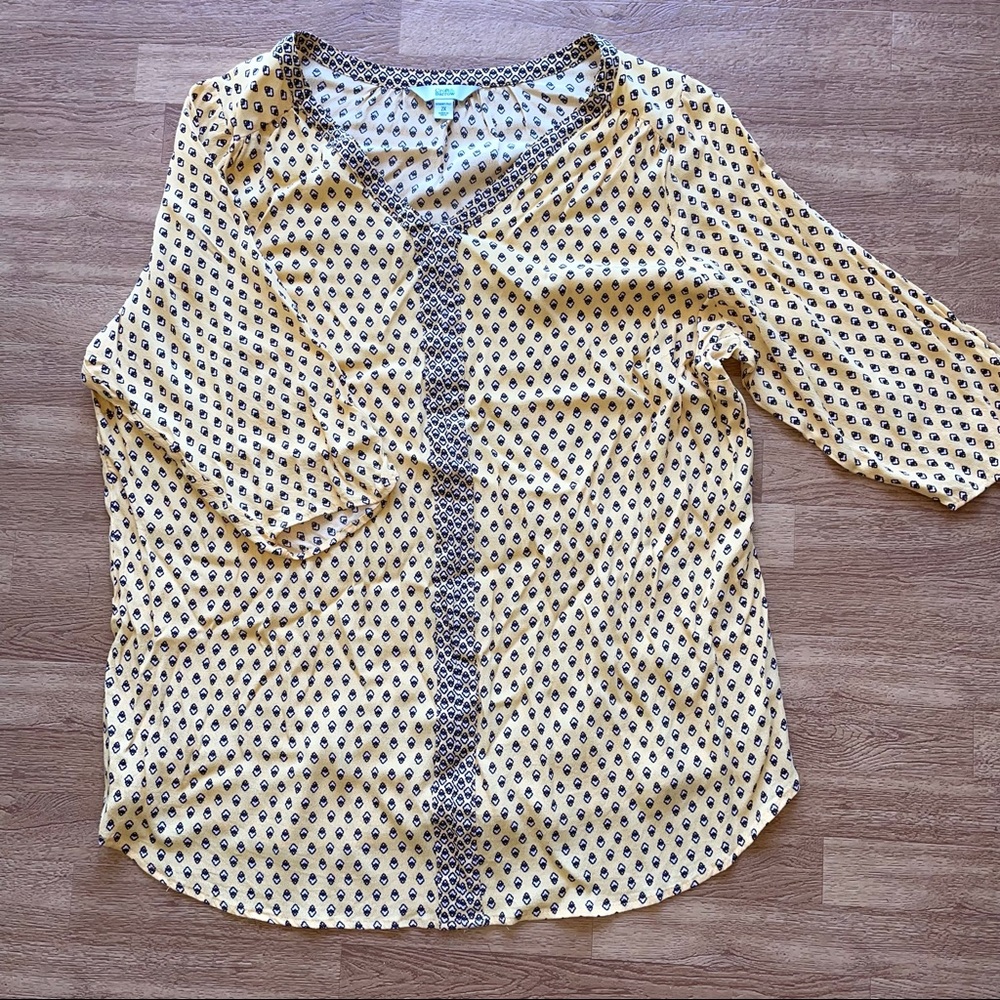 Croft & Barrow yellow and black top